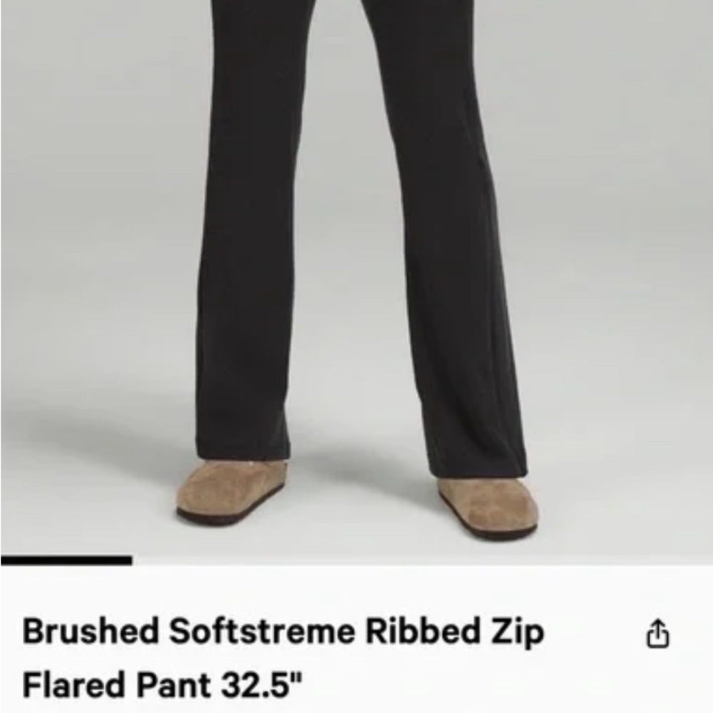 Lululemon Brushed Softstreme Pants Black Size 8 32.5 Like New